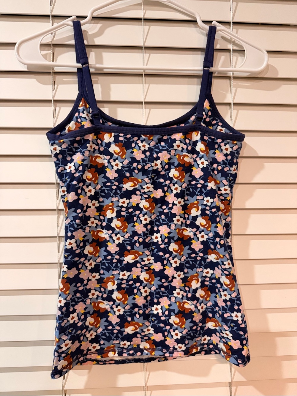 Pact Navy Floral Shelf Bra Spaghetti-Strap Camisole with Pink & Brown Flowers - Picture 3 of 3